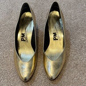 JM Collection Metallic Gold Heels